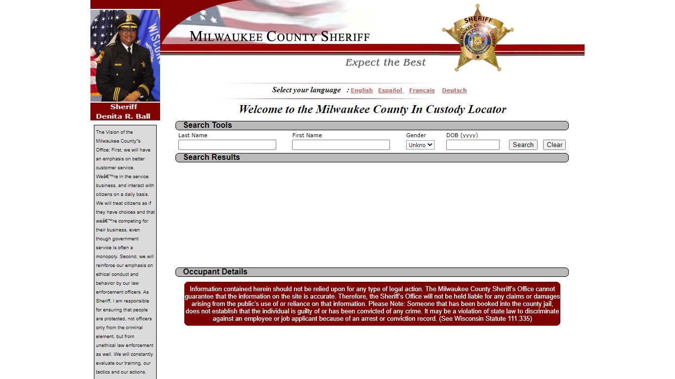 :: Milwaukee County Sheriff :: In Custody Locator